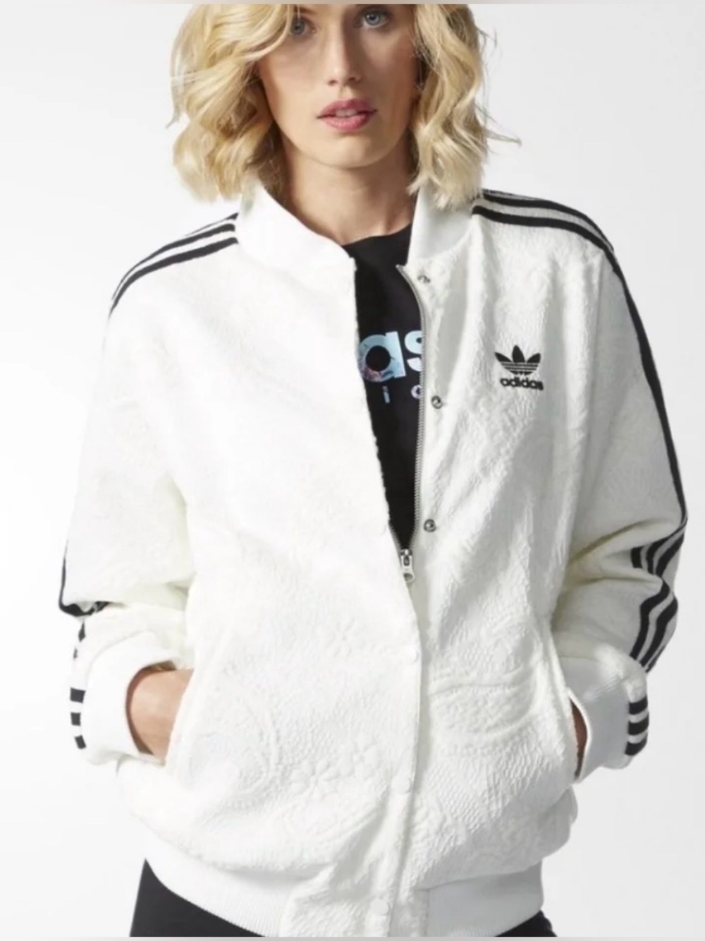 adidas originals Bomber Jacket with Black Stripes